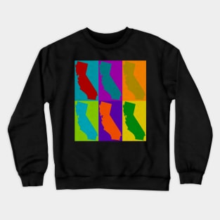 California Pop Art Design Love State CA Crewneck Sweatshirt